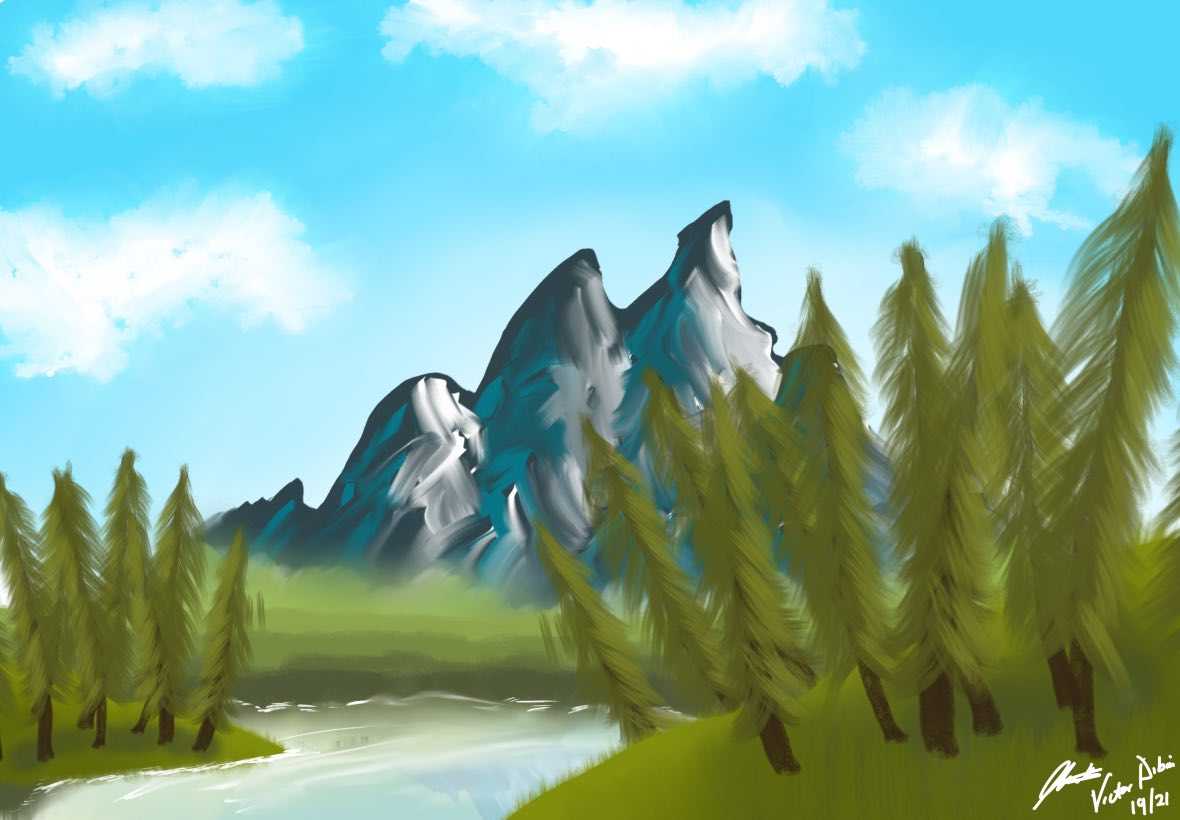 Revisit your favorite Bob Ross landscapes with Bob Ross Color-by-Numbe, Landscape Painting