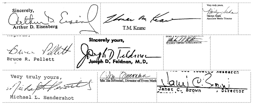 Example signatures extracted from documents in the wild.