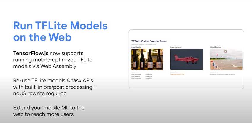 Tensorflow lite models can now run in Javascript. Photo, Google.