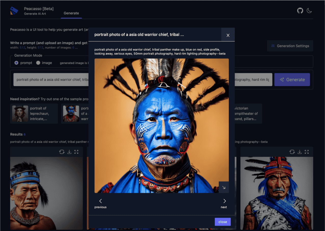 Introducing peacasso a ui interface for generating ai art with latent
